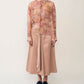 Sheer Shirt w/Floral & Mineral Print
