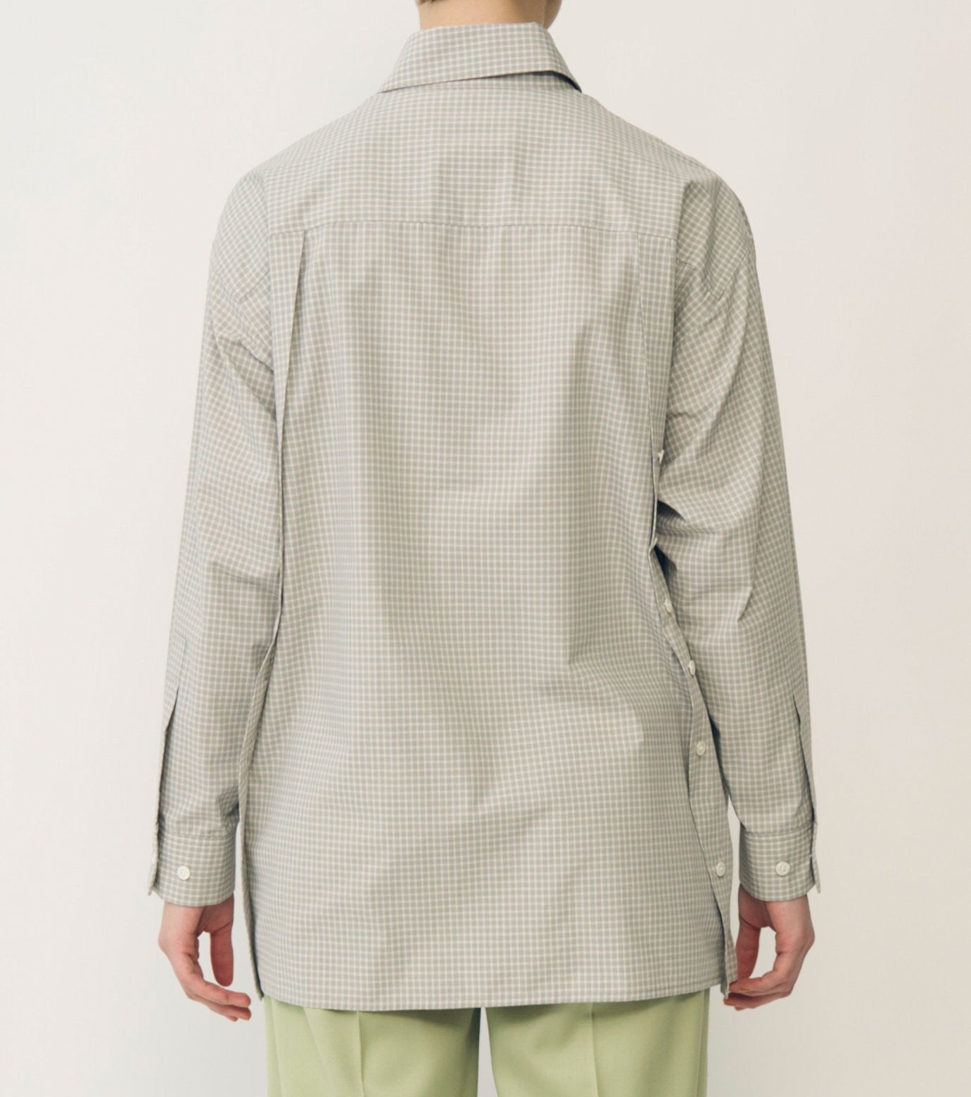 Plaid Back-Button Detail Shirt