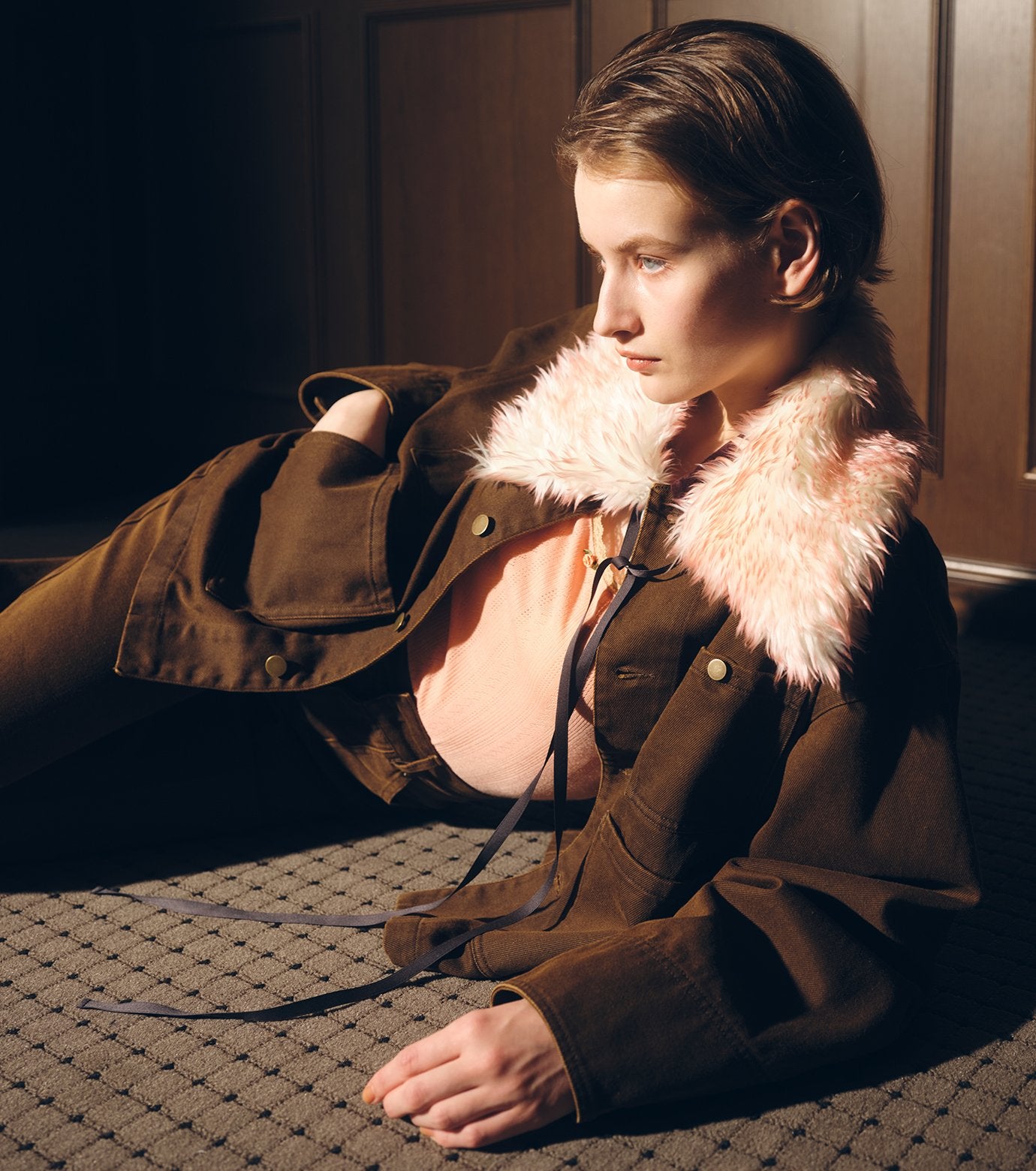 Pigment Twill Blouson w/Fur Collar