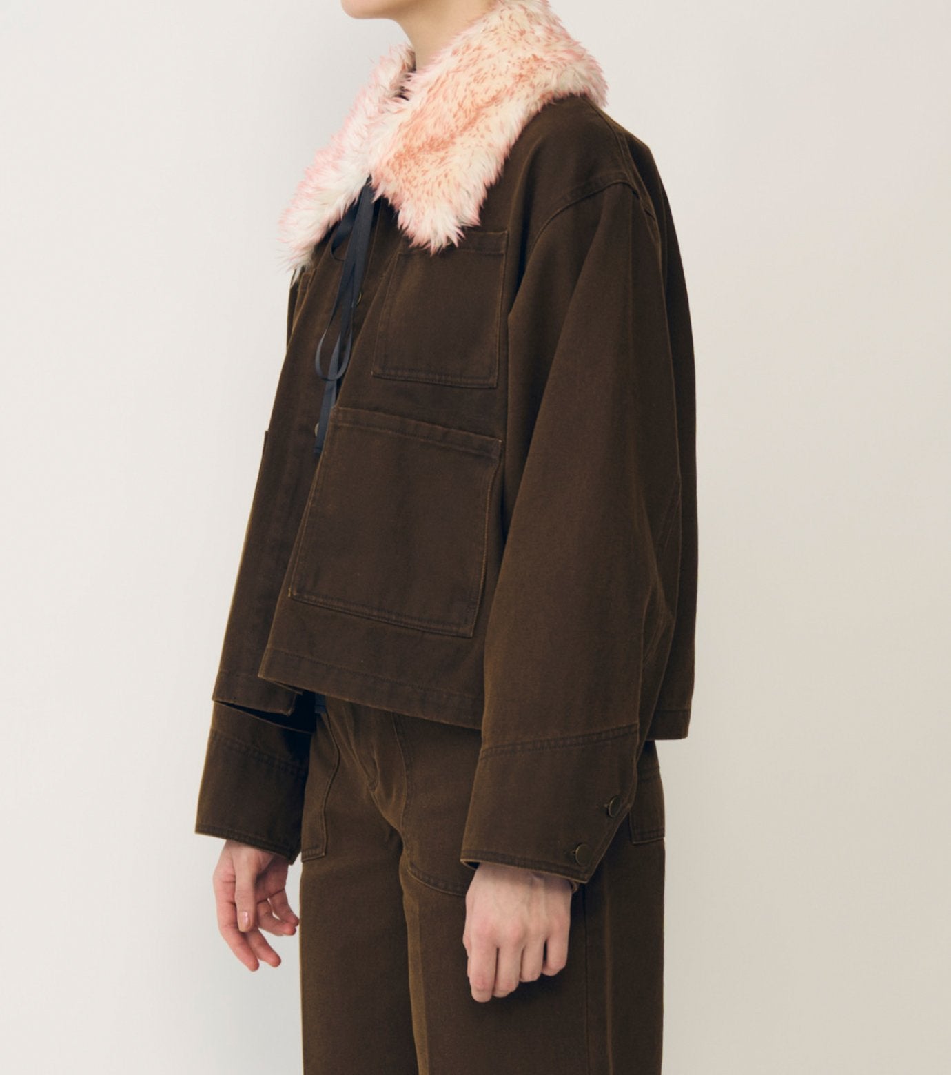 Pigment Twill Blouson w/Fur Collar