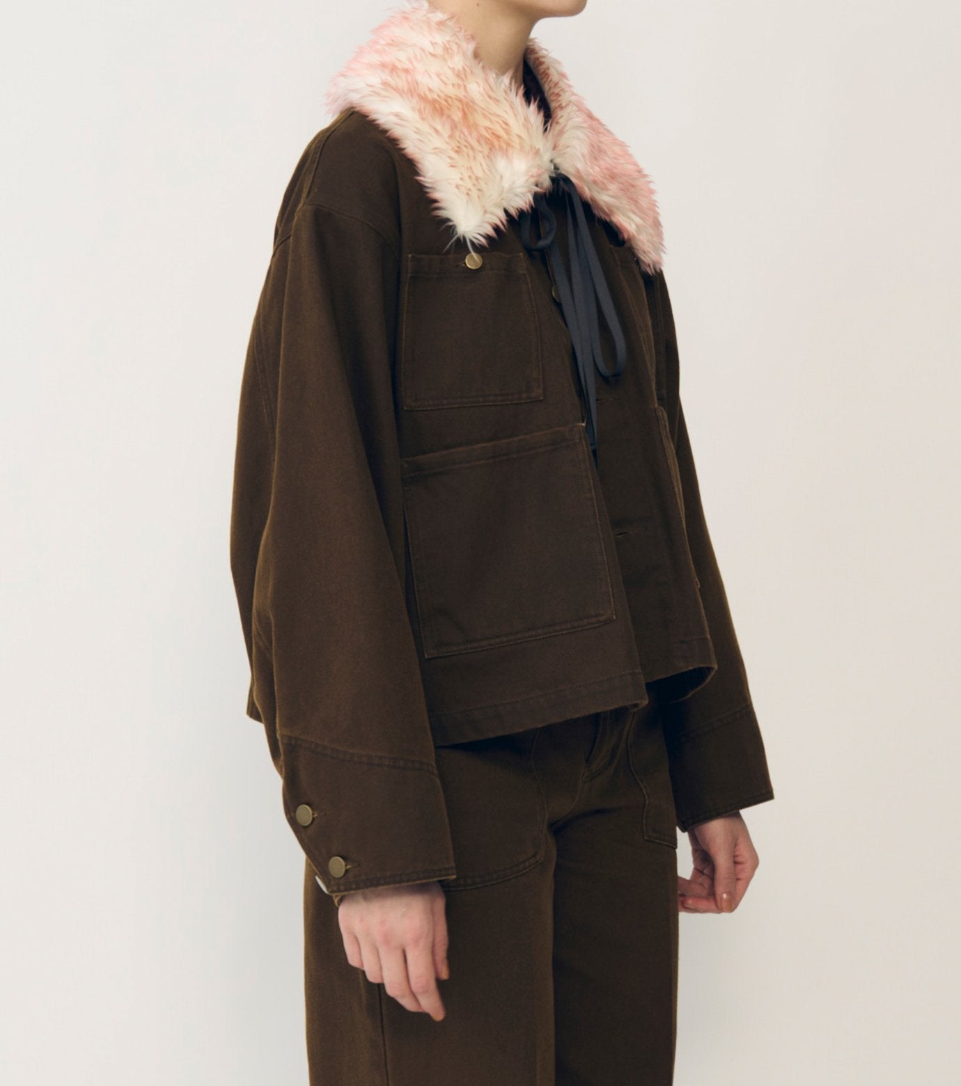 Pigment Twill Blouson w/Fur Collar