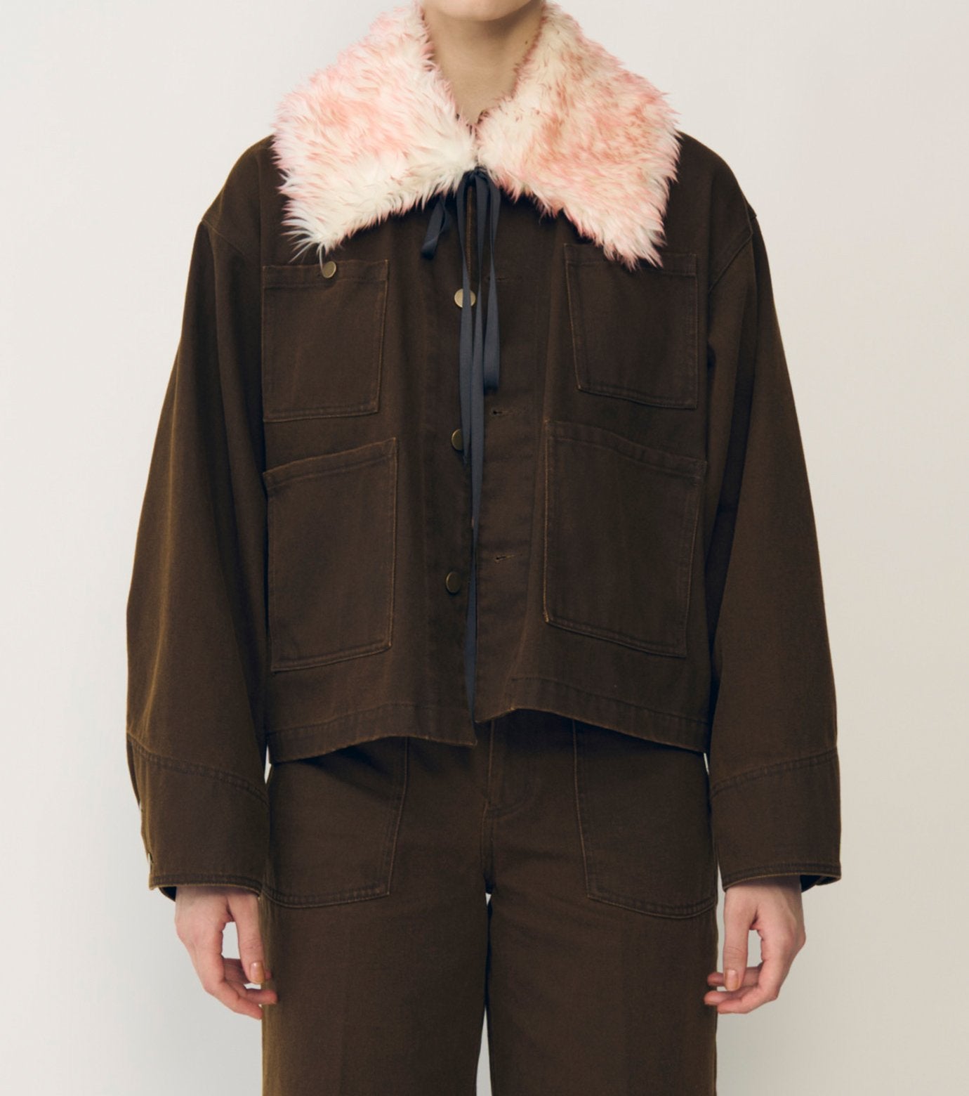 Pigment Twill Blouson w/Fur Collar