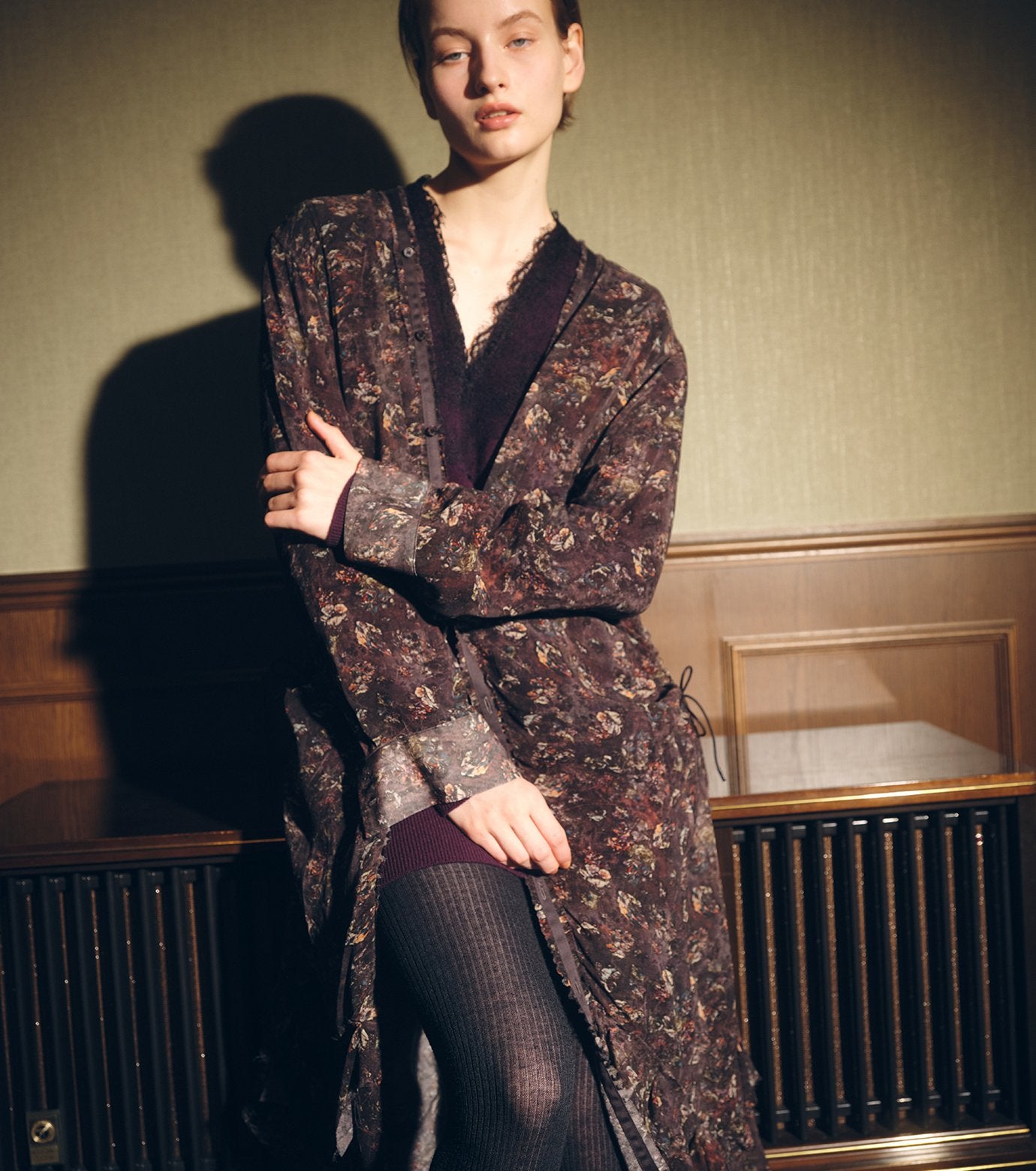 Gathered Dressw/Floral&Mineral Print