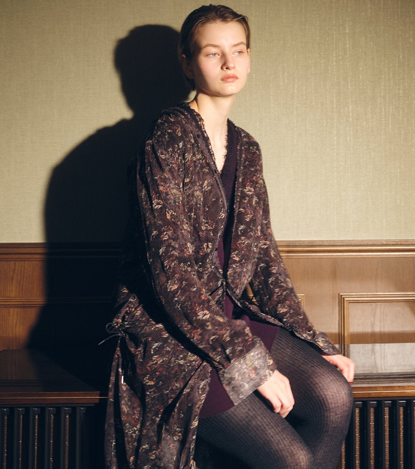 Gathered Dressw/Floral&Mineral Print