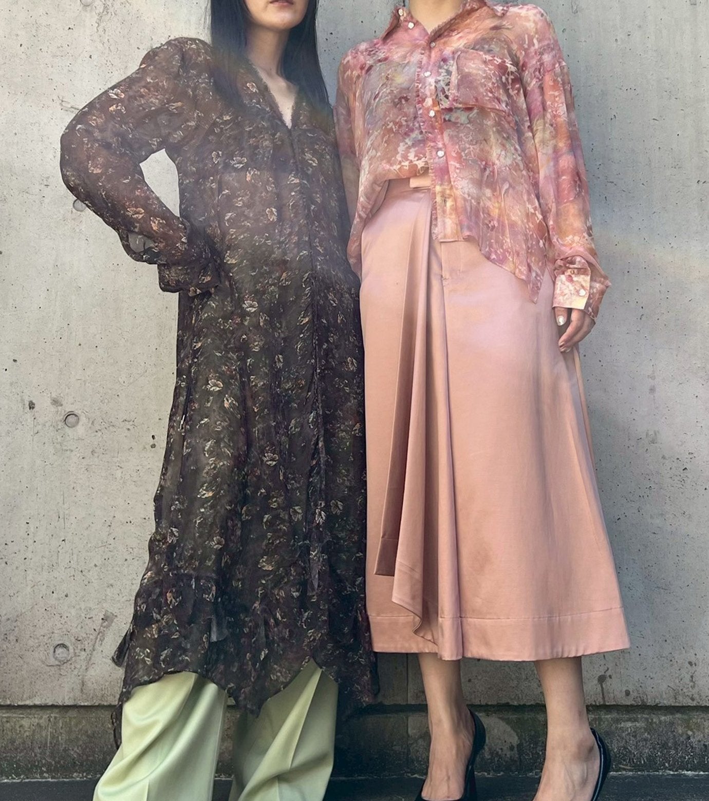 Gathered Dressw/Floral&Mineral Print
