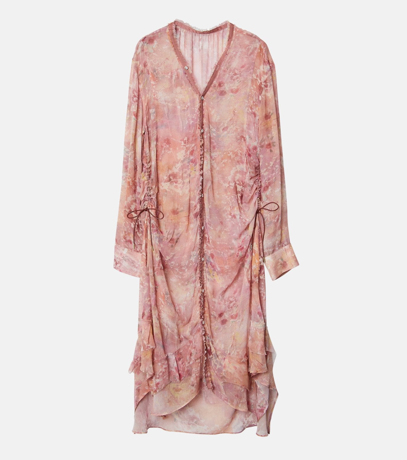 Gathered Dressw/Floral&Mineral Print