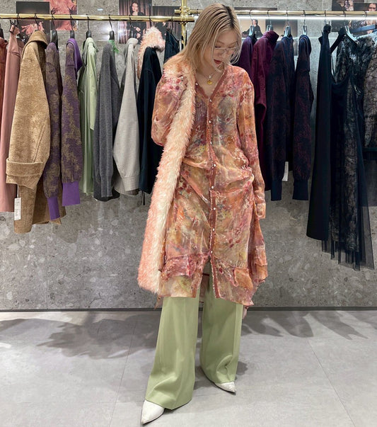 Gathered Dressw/Floral&Mineral Print