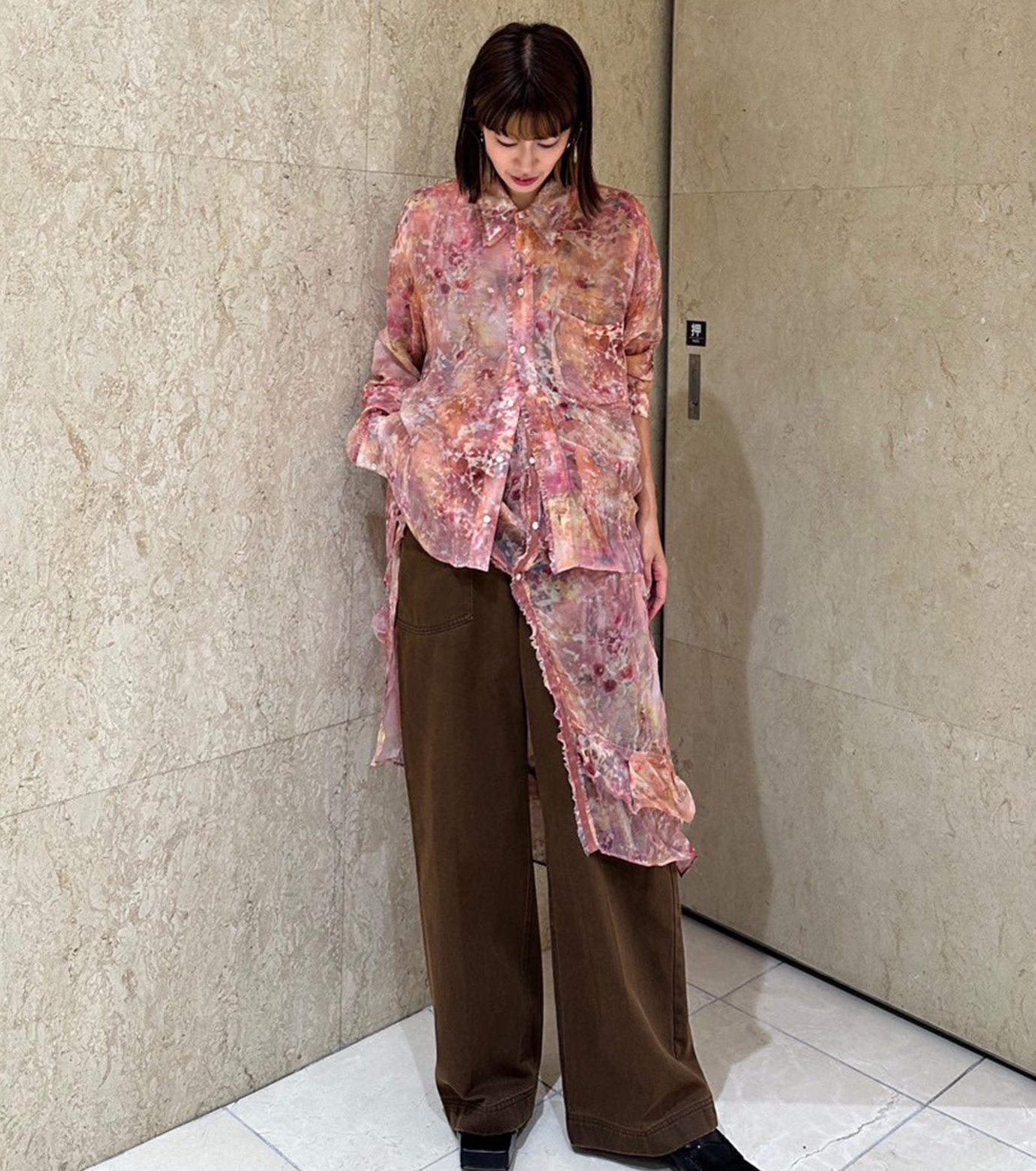 Gathered Dressw/Floral&Mineral Print