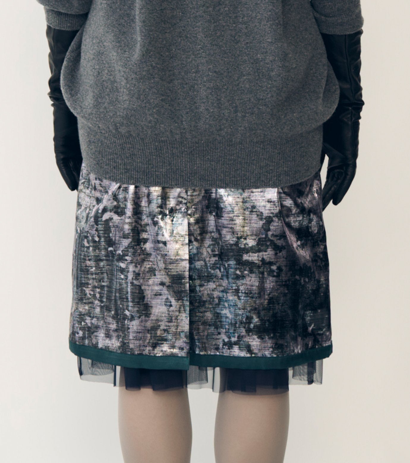 Foil Print Layered Skirt