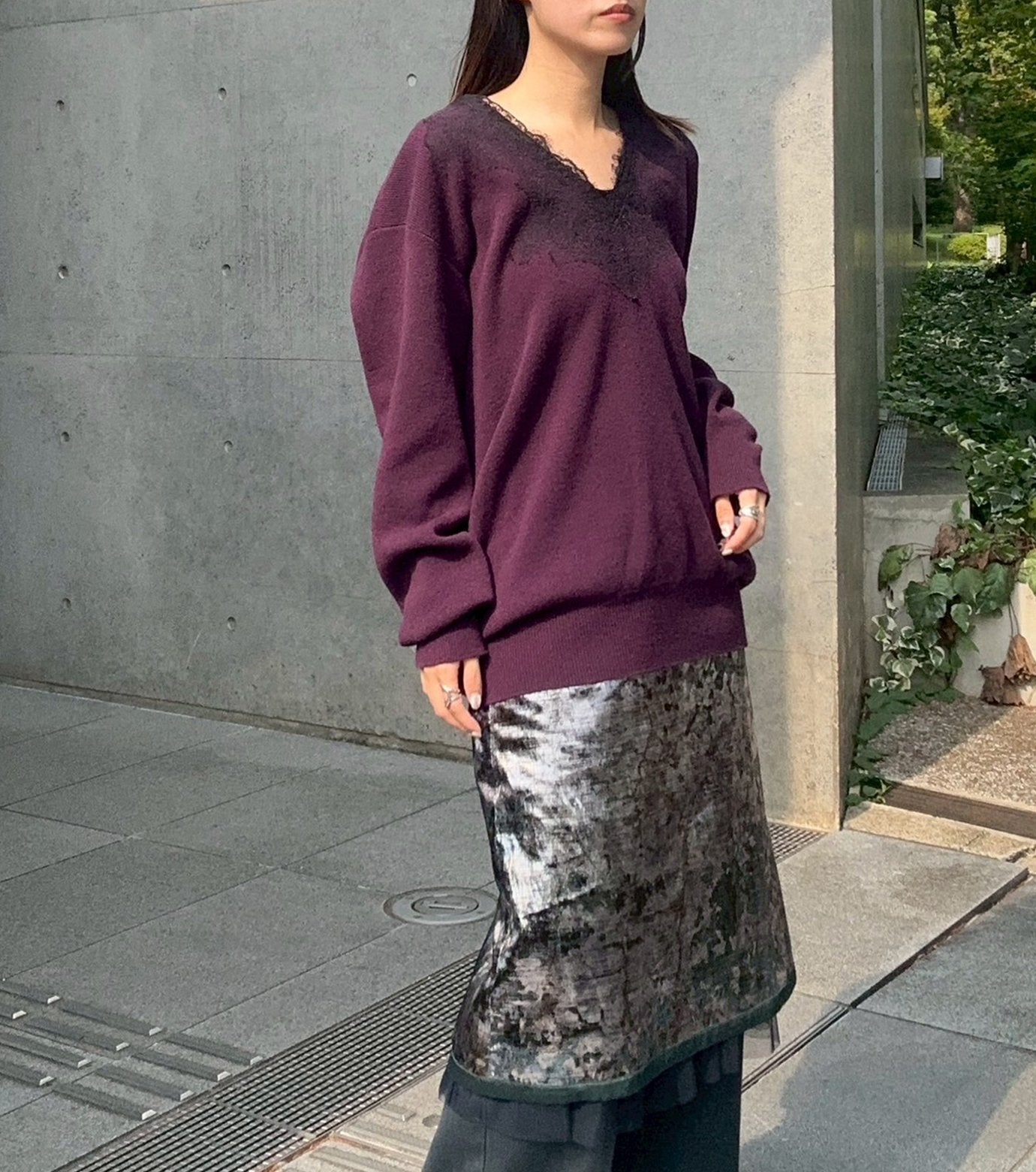 Foil Print Layered Skirt