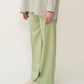Wool Satin Straight Pants