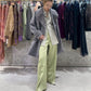 Wool Satin Straight Pants