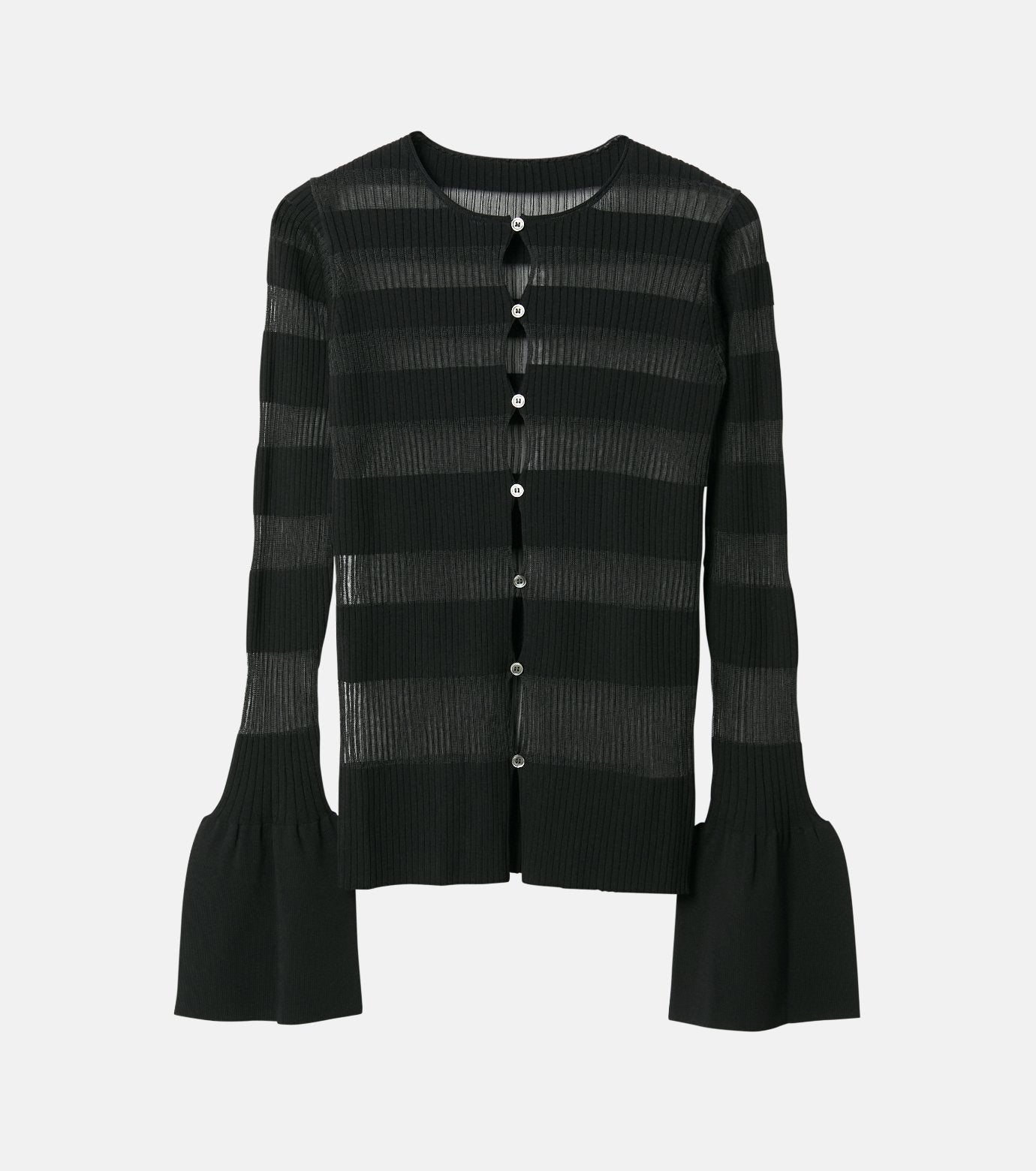 Sheer Rib Stripes Knit