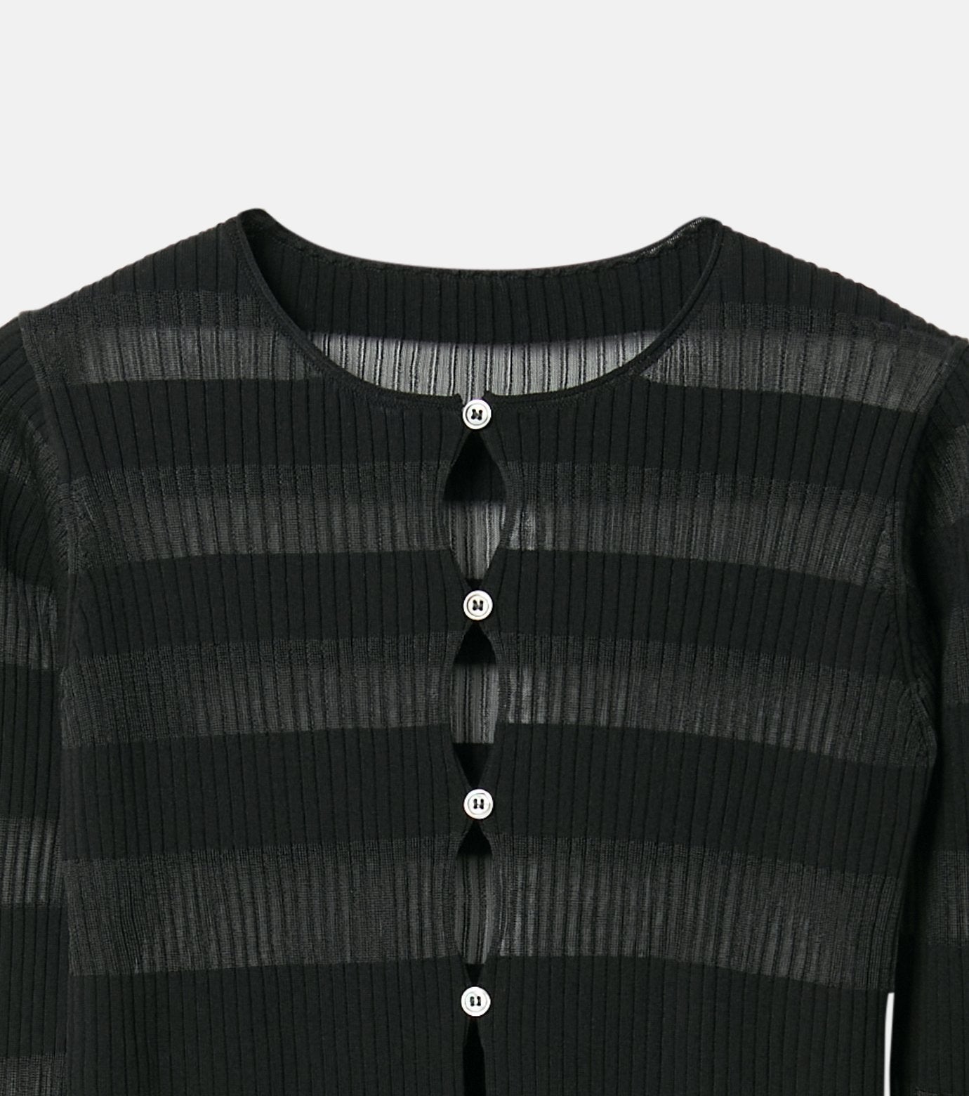 Sheer Rib Stripes Knit