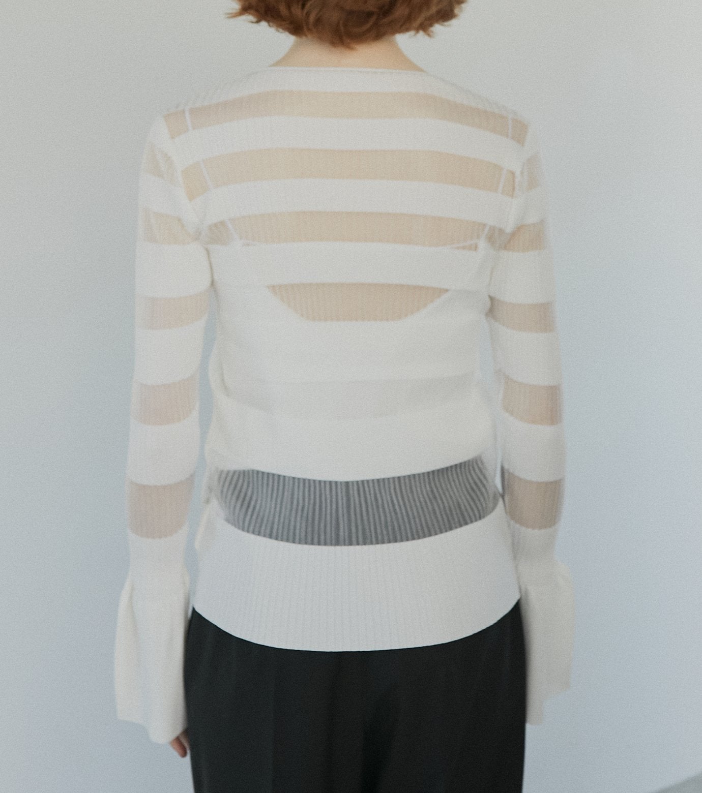 Sheer Rib Stripes Knit