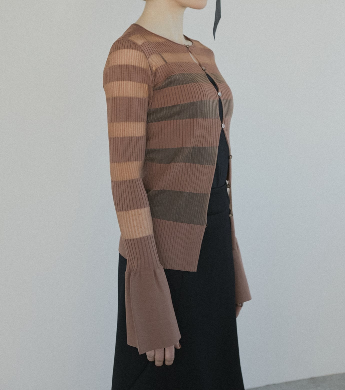 Sheer Rib Stripes Knit