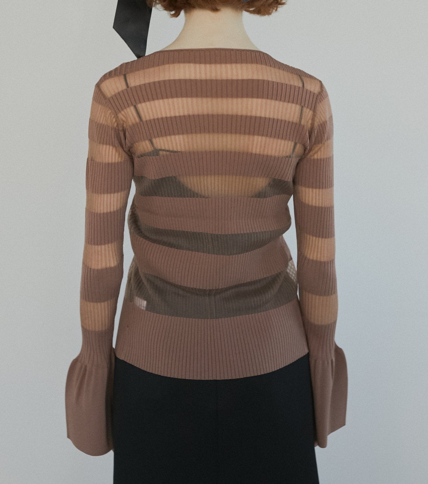 Sheer Rib Stripes Knit