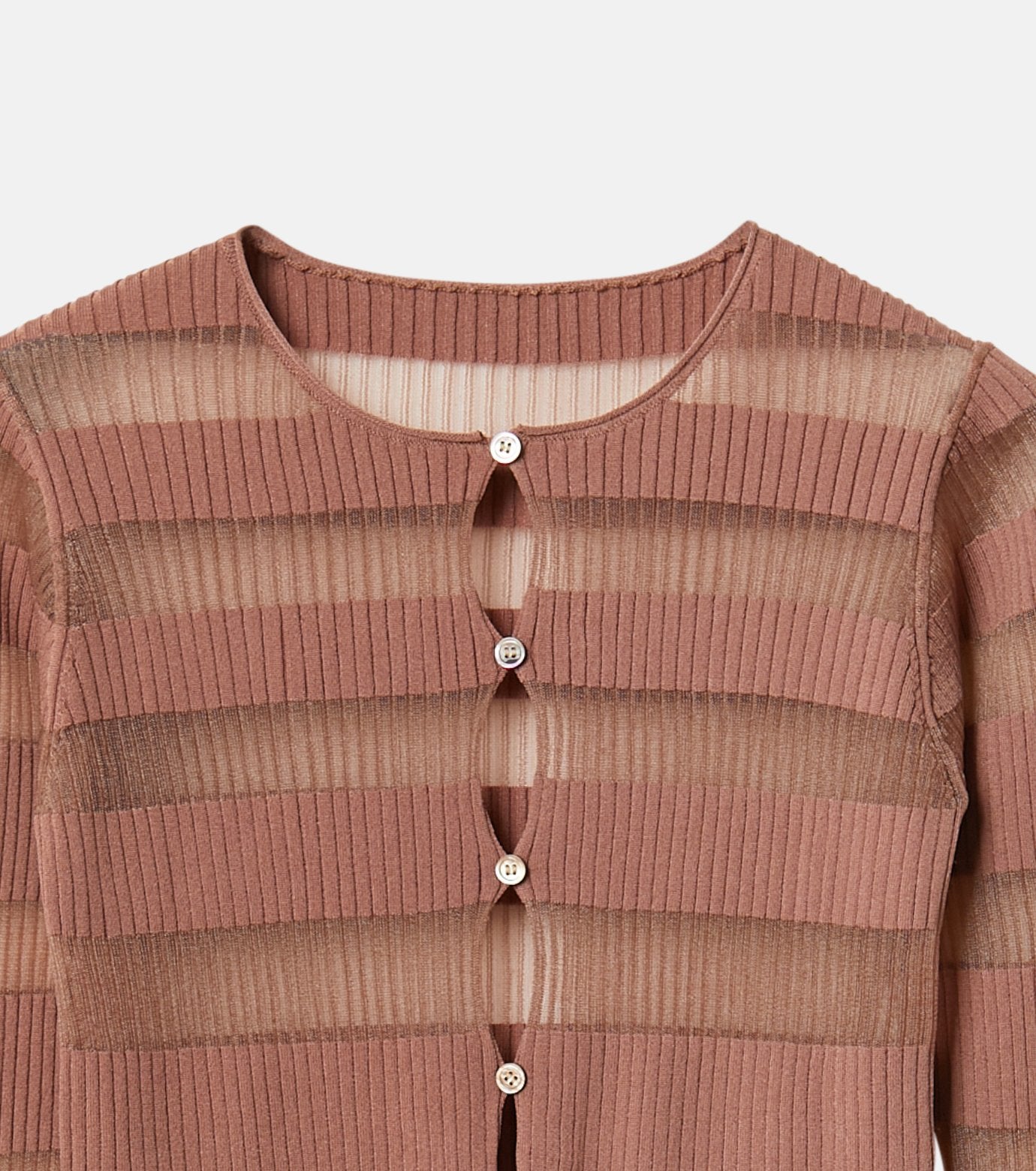 Sheer Rib Stripes Knit