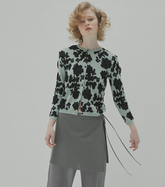 Flower Jacquard Cardigan