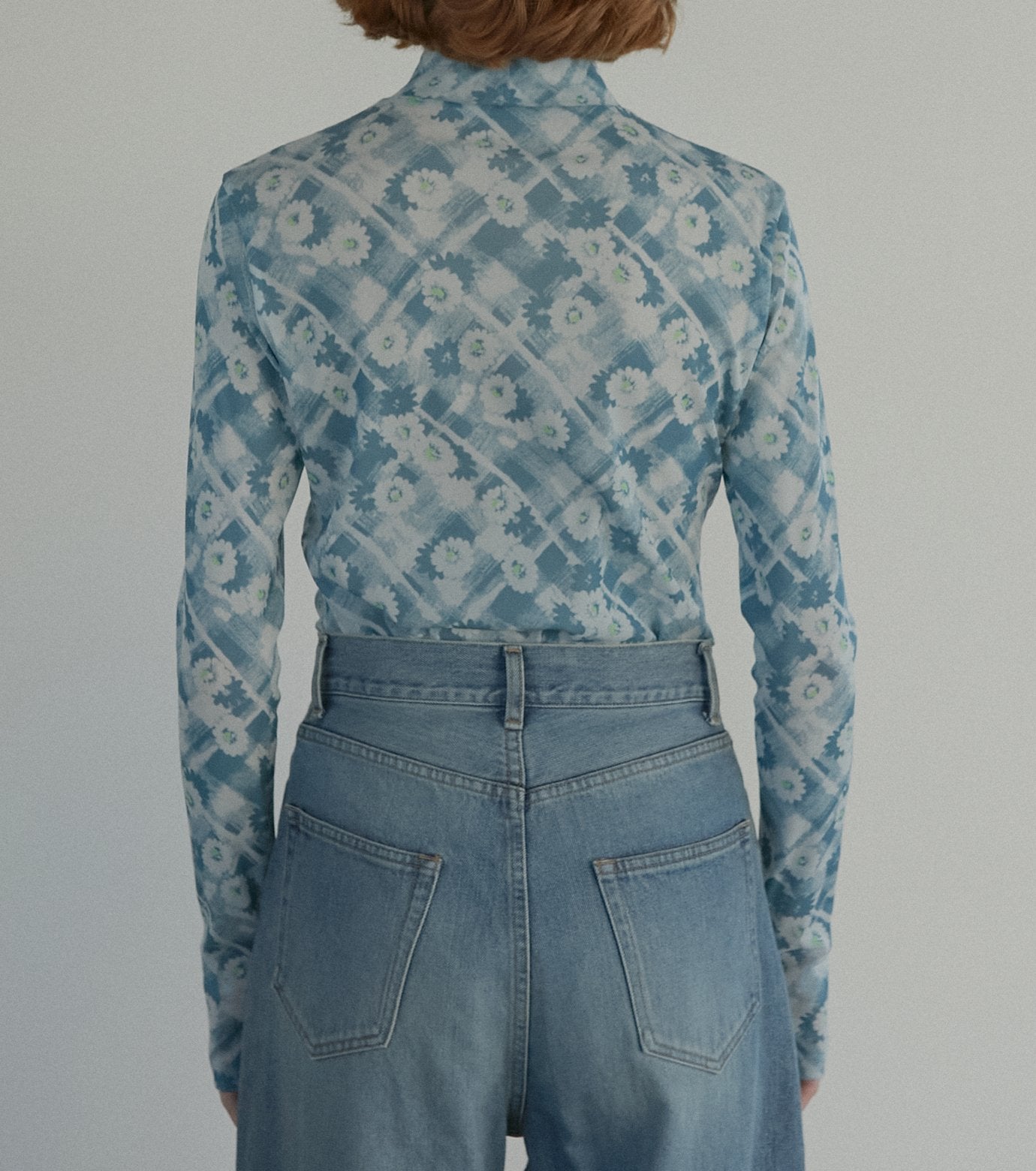 Flower Print Sheer Top