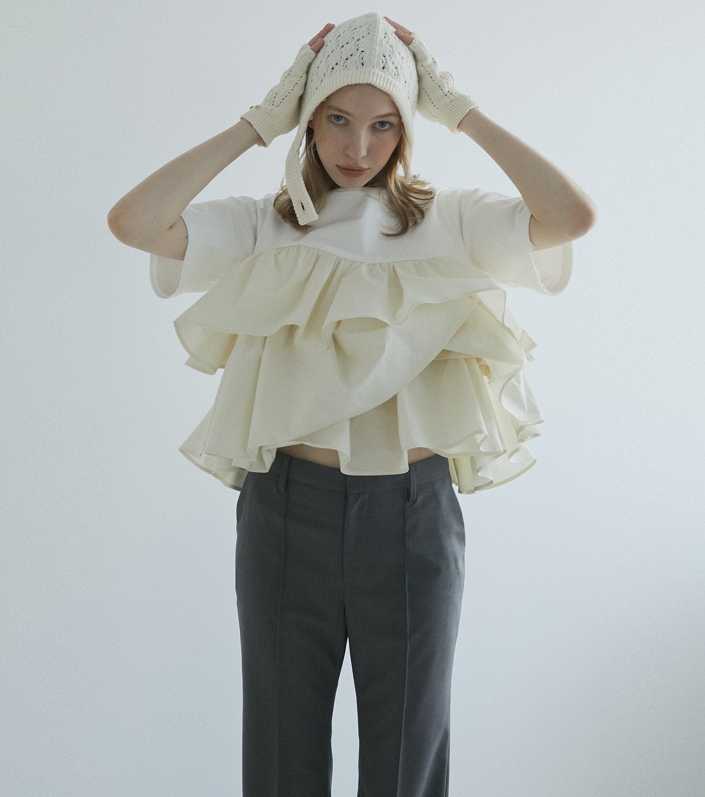 Short Ruffle Cut Tops