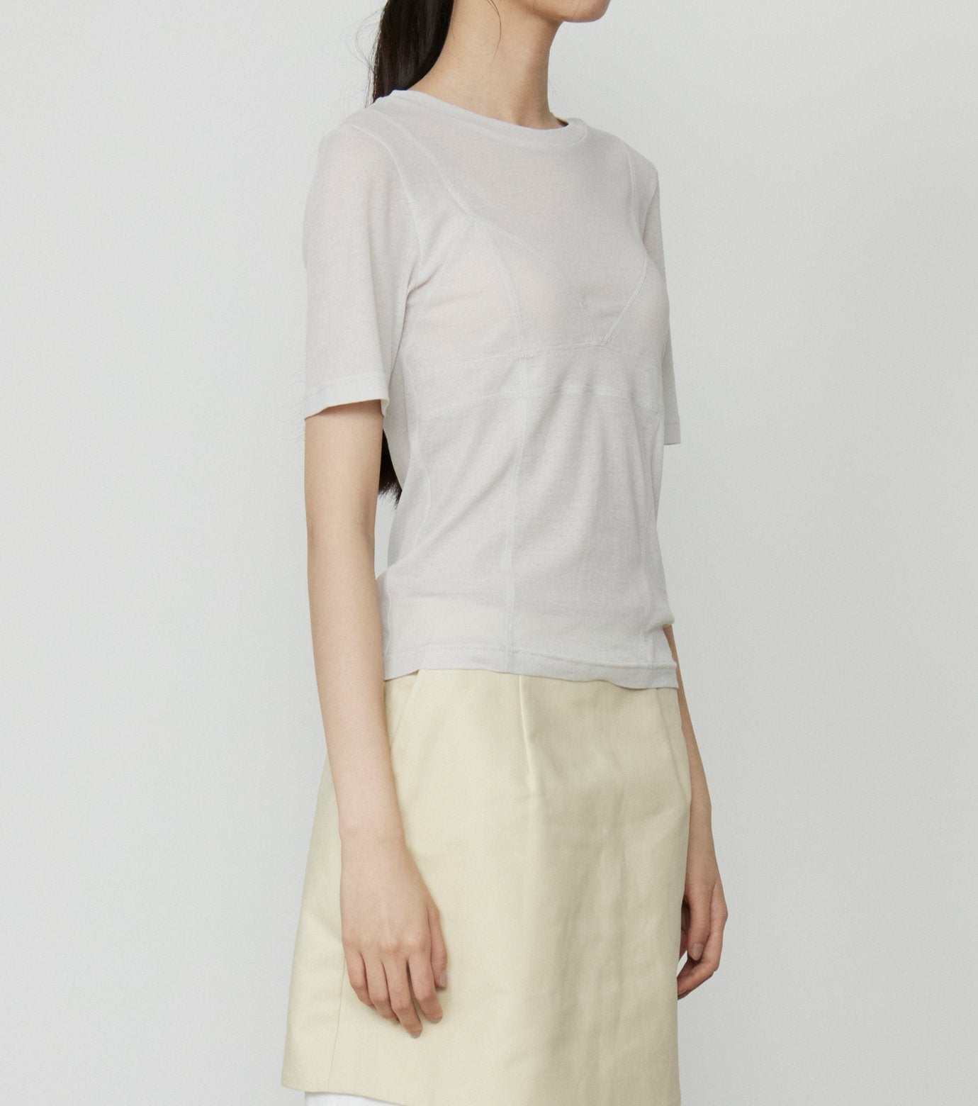 Semi Sheer Triangle Bra Jersey Top