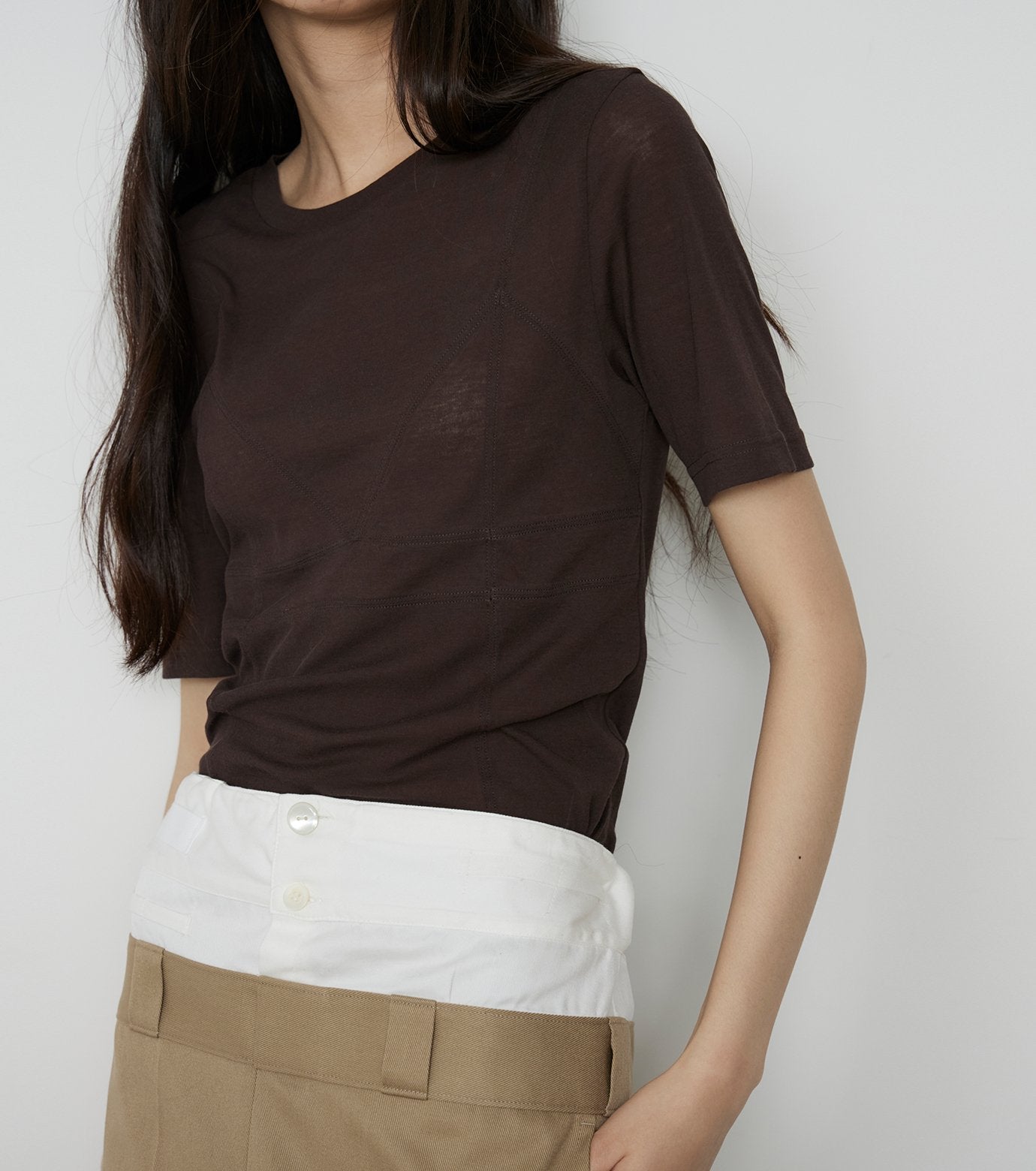 Semi Sheer Triangle Bra Jersey Top