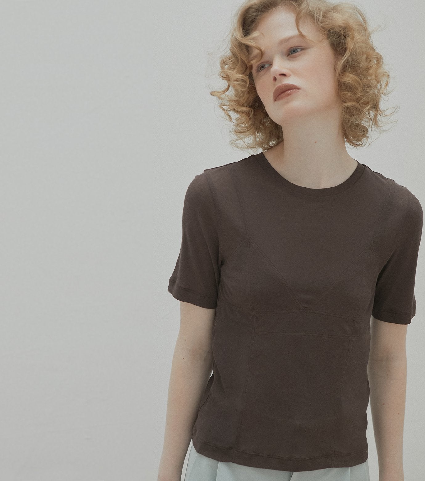 Semi Sheer Triangle Bra Jersey Top