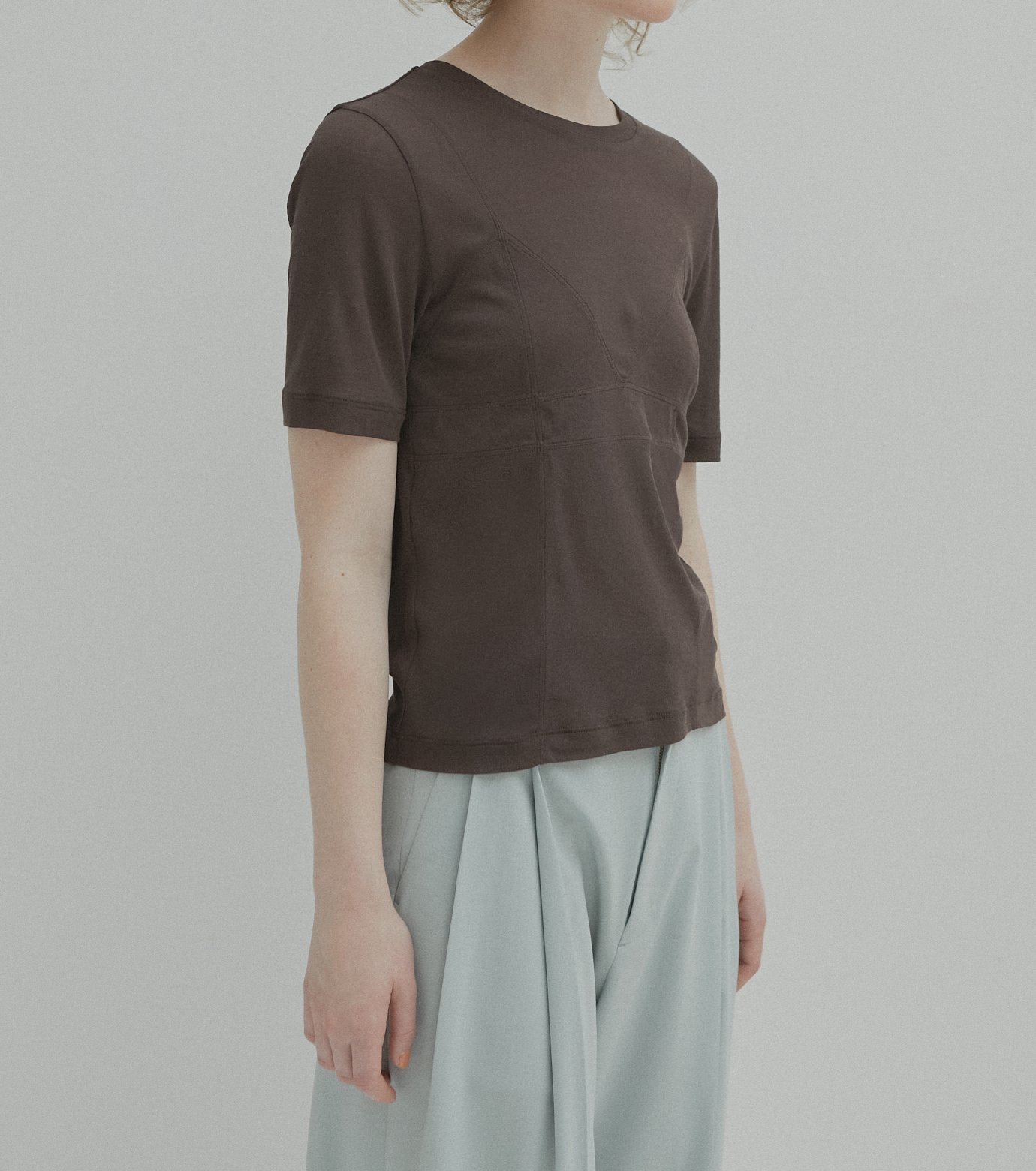 Semi Sheer Triangle Bra Jersey Top