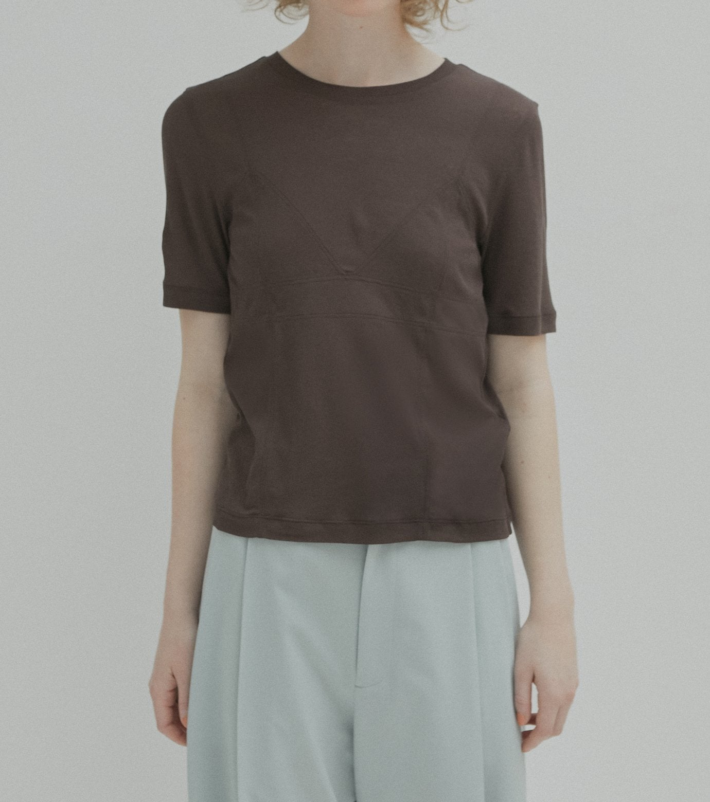 Semi Sheer Triangle Bra Jersey Top