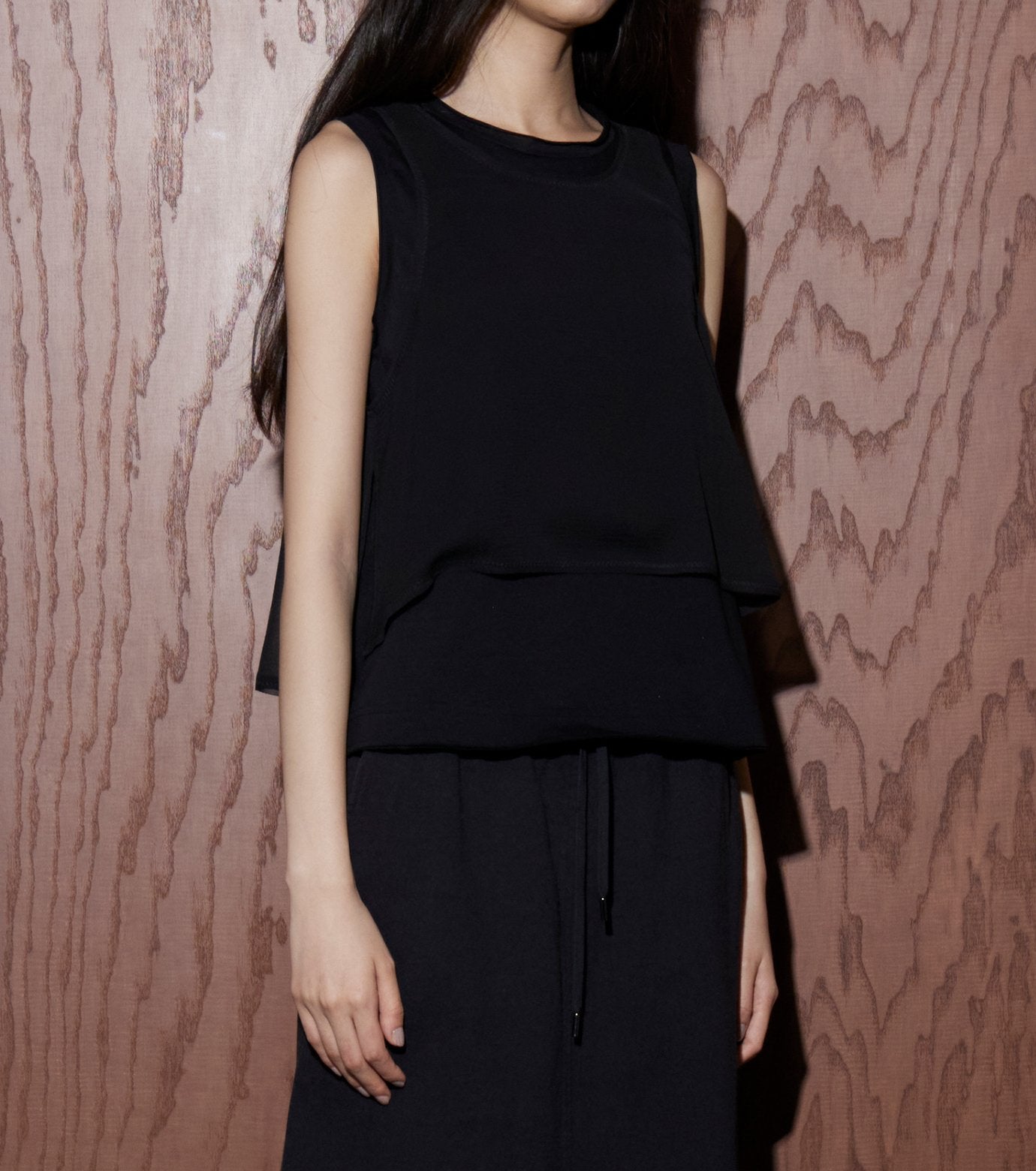 Chiffon x Cotton Tank Top