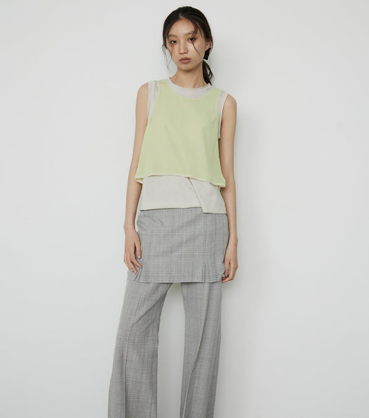 Chiffon x Cotton Tank Top