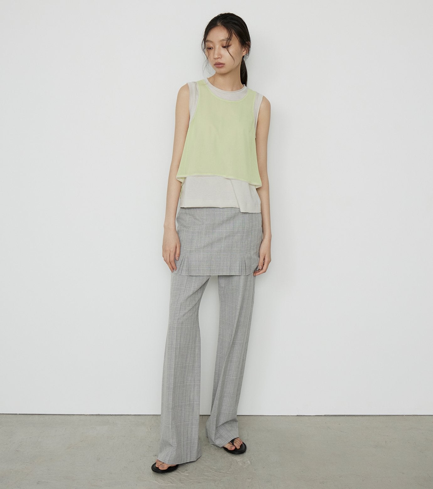 Chiffon x Cotton Tank Top