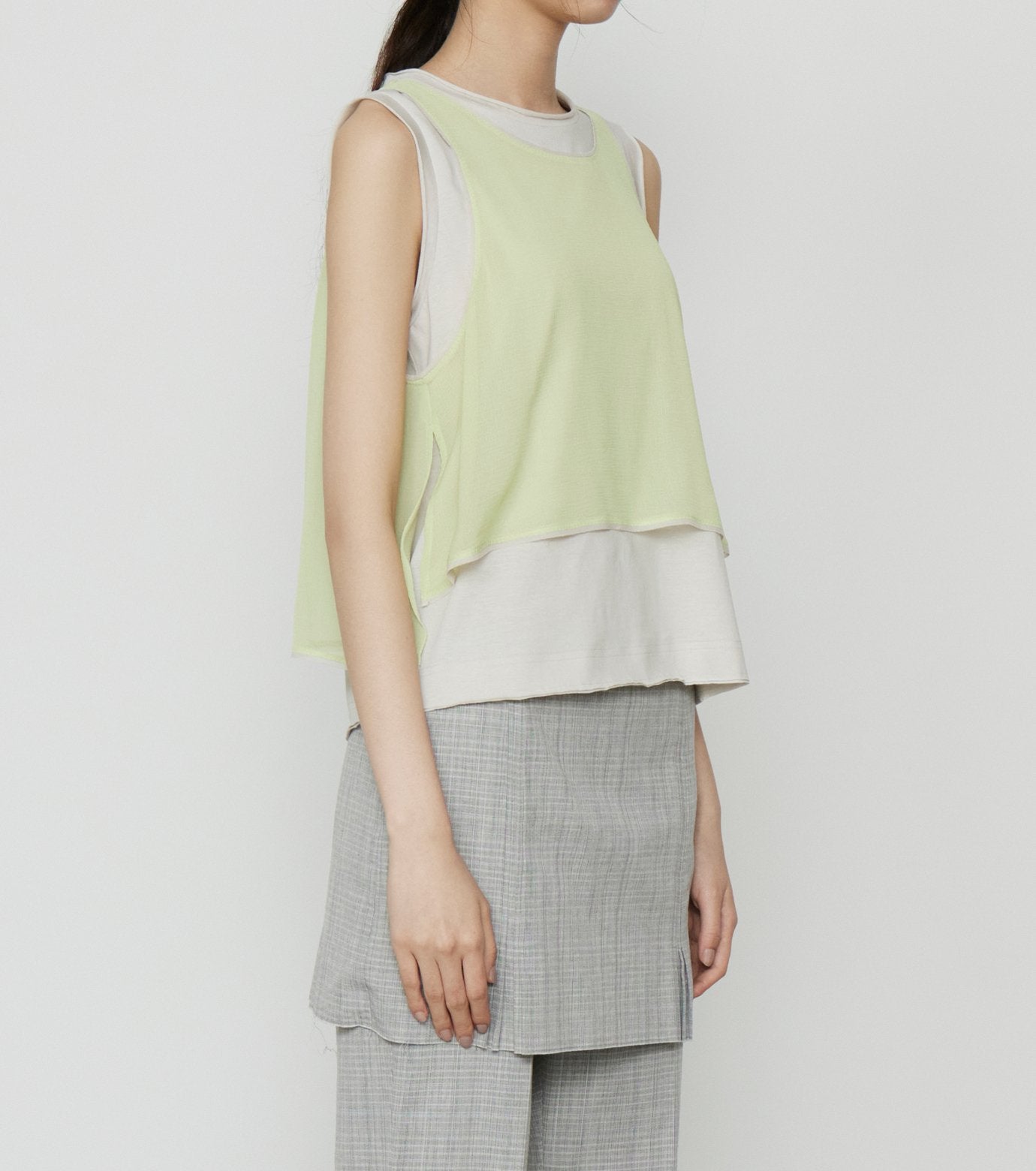 Chiffon x Cotton Tank Top