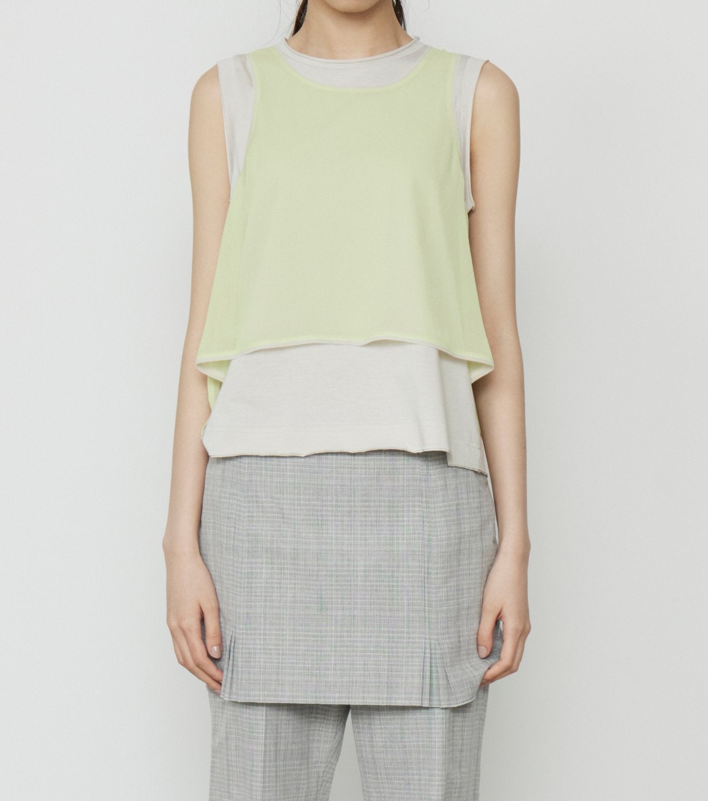 Chiffon x Cotton Tank Top