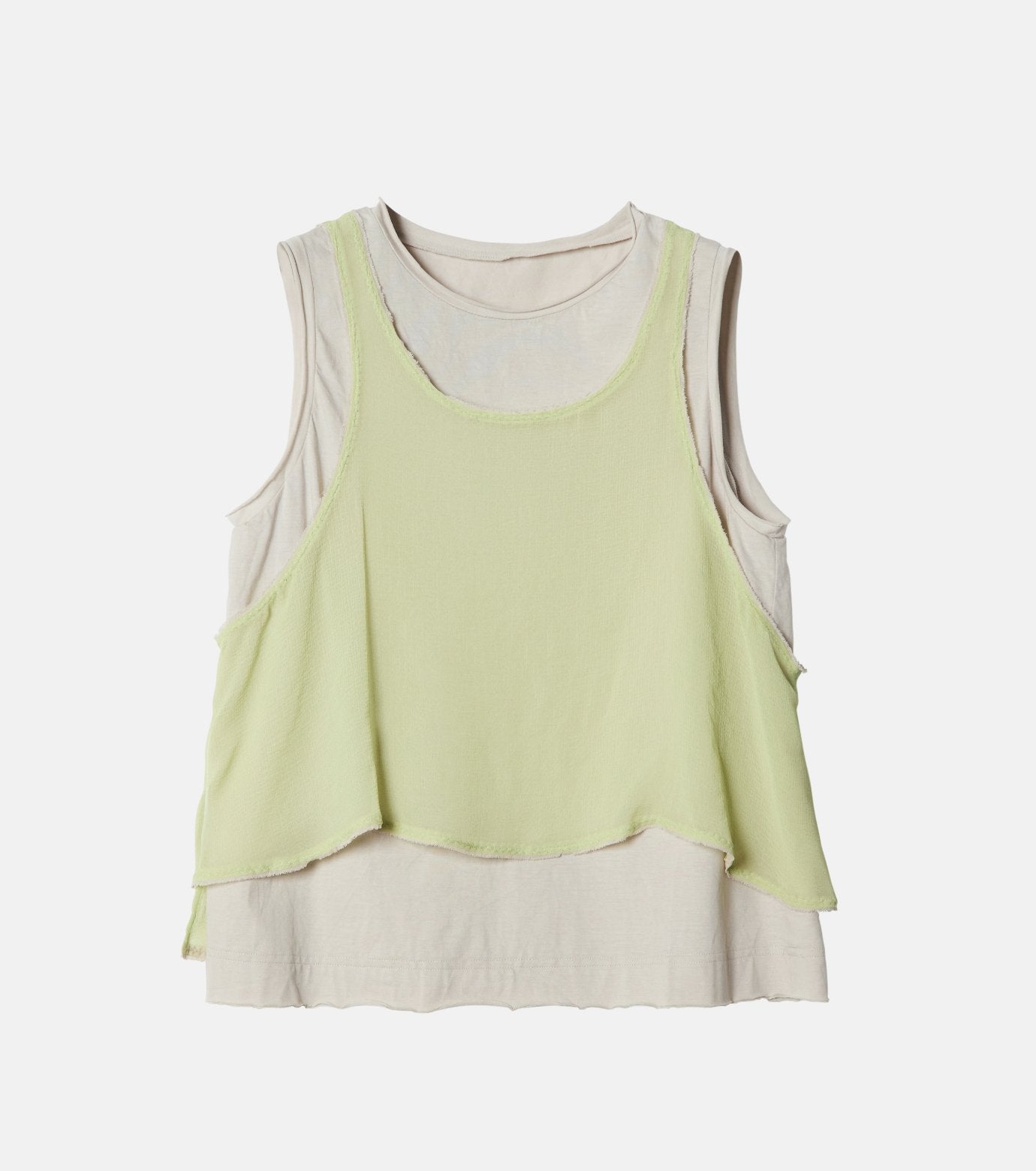 Chiffon x Cotton Tank Top