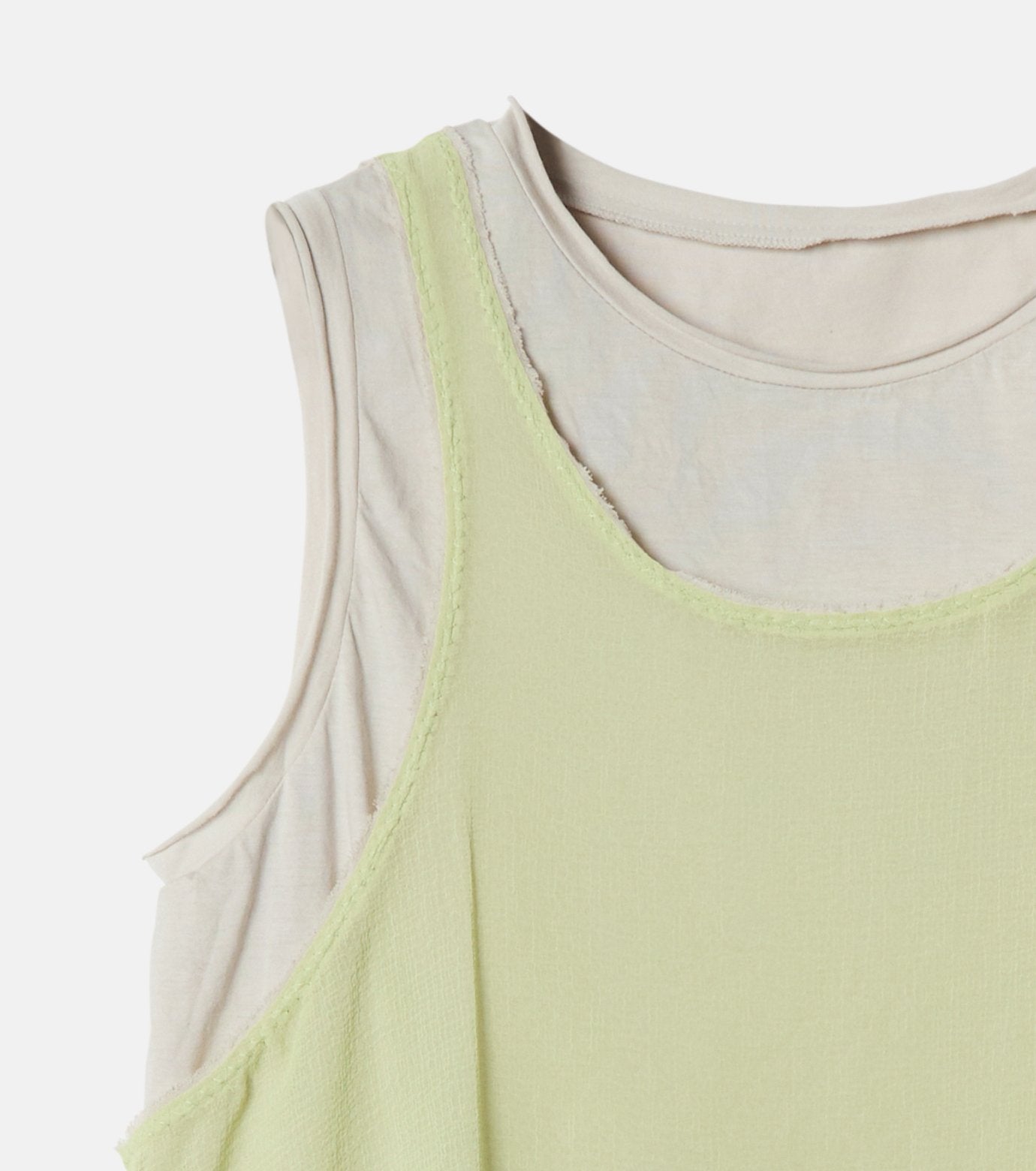 Chiffon x Cotton Tank Top