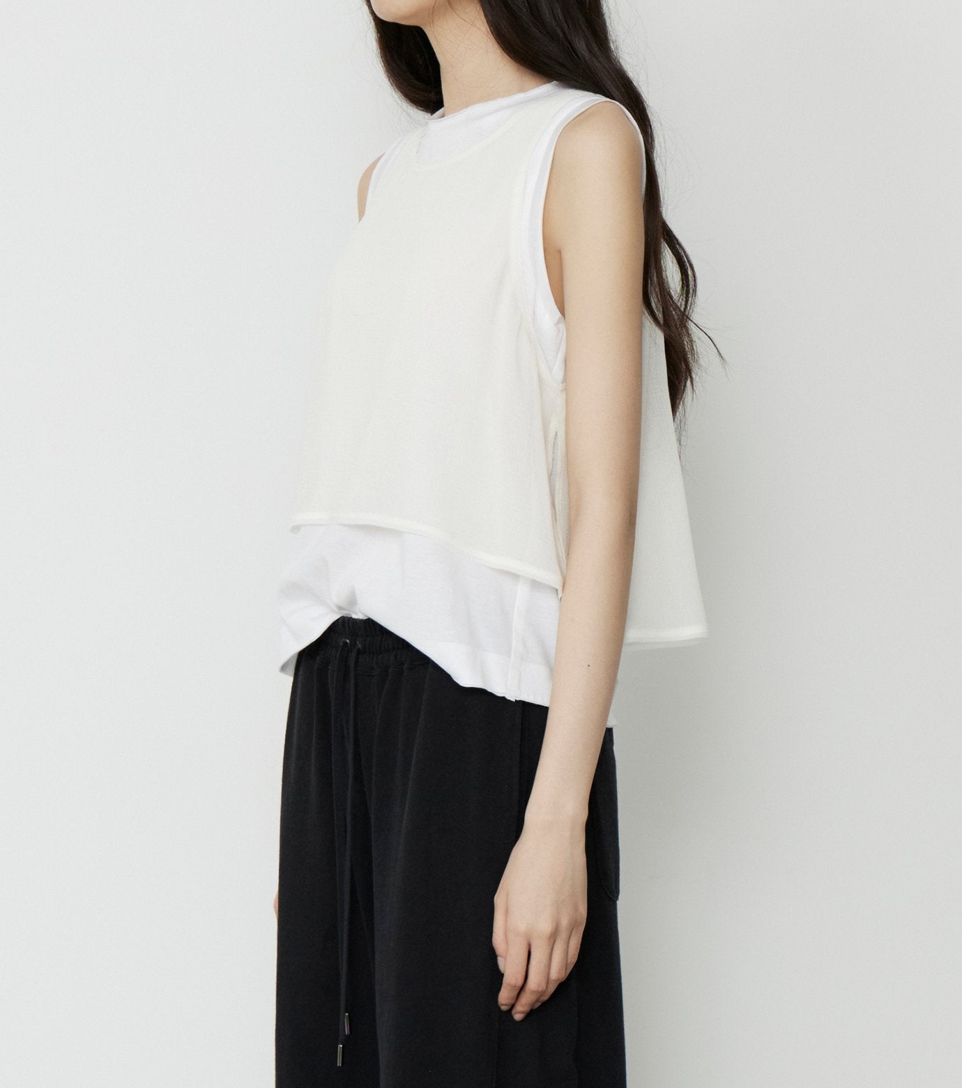 Chiffon x Cotton Tank Top