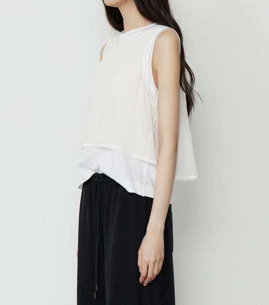 Chiffon x Cotton Tank Top