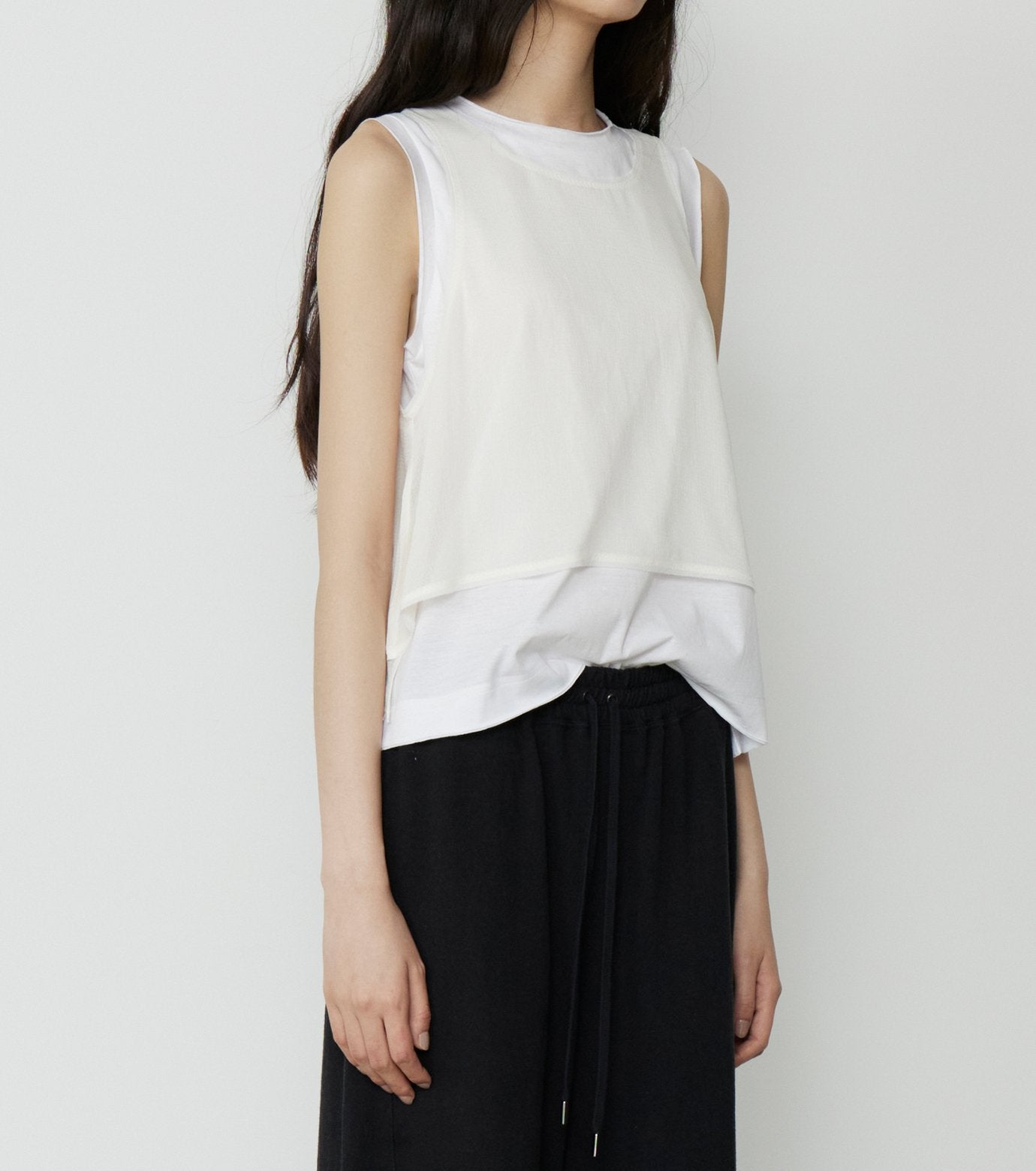 Chiffon x Cotton Tank Top