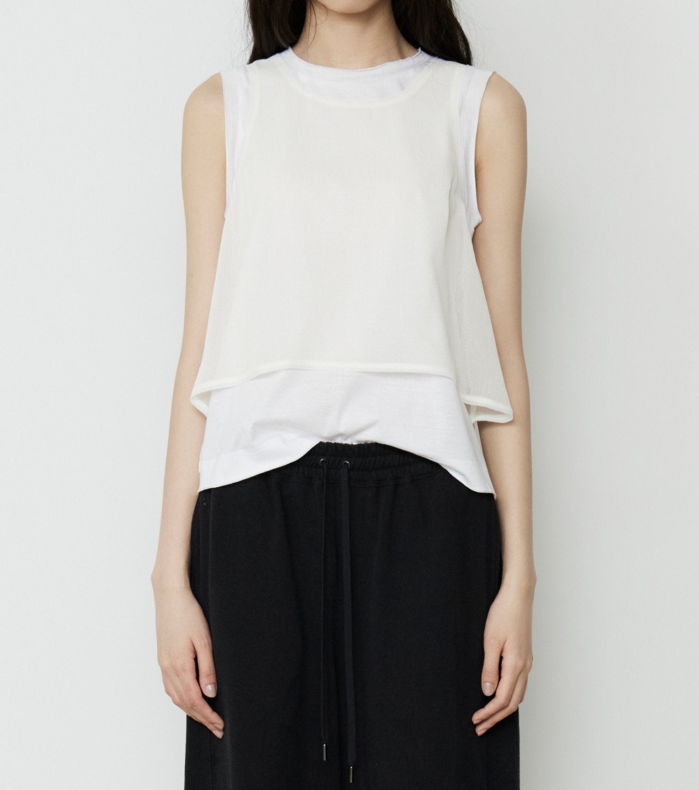 Chiffon x Cotton Tank Top