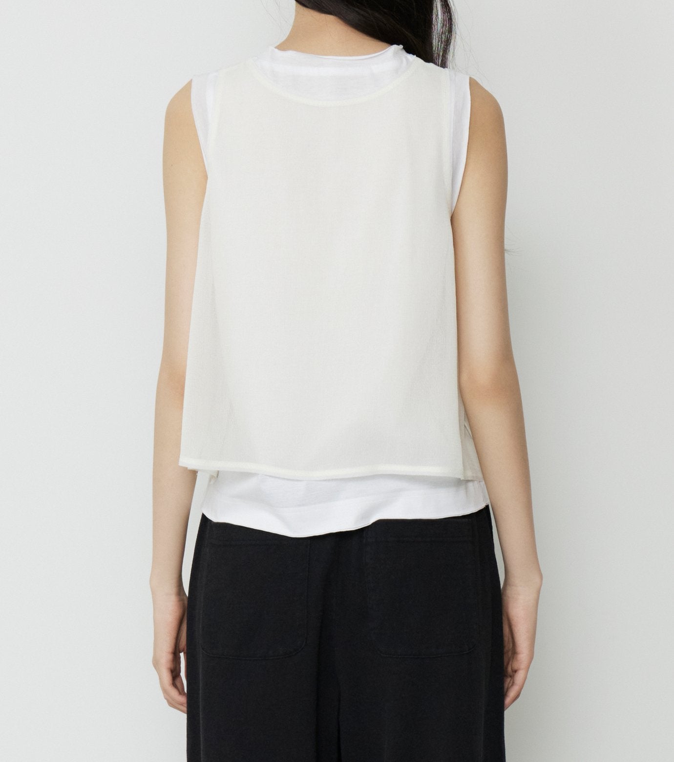 Chiffon x Cotton Tank Top