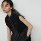 Striped Sleeveless Shirt with Lace Bib