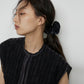Striped Sleeveless Shirt with Lace Bib