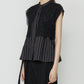 Striped Sleeveless Shirt with Lace Bib