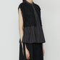 Striped Sleeveless Shirt with Lace Bib