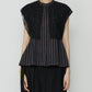Striped Sleeveless Shirt with Lace Bib