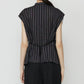 Striped Sleeveless Shirt with Lace Bib