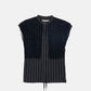 Striped Sleeveless Shirt with Lace Bib