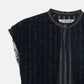 Striped Sleeveless Shirt with Lace Bib